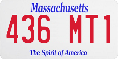 MA license plate 436MT1