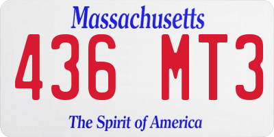 MA license plate 436MT3
