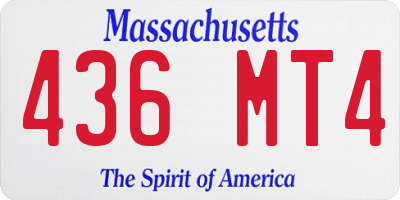 MA license plate 436MT4
