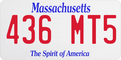 MA license plate 436MT5