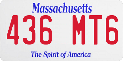 MA license plate 436MT6