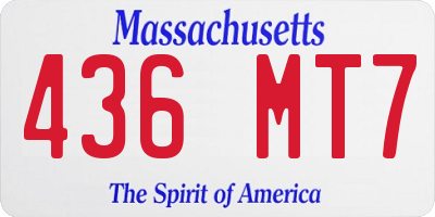 MA license plate 436MT7