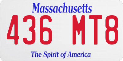 MA license plate 436MT8