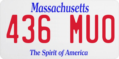 MA license plate 436MU0