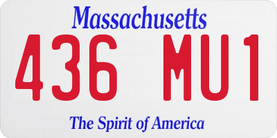 MA license plate 436MU1