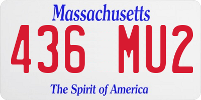 MA license plate 436MU2