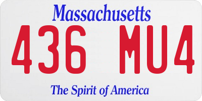 MA license plate 436MU4