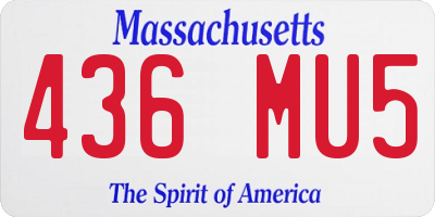 MA license plate 436MU5