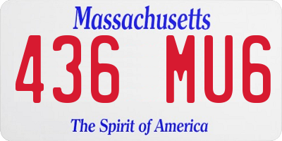 MA license plate 436MU6