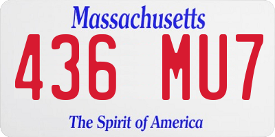 MA license plate 436MU7