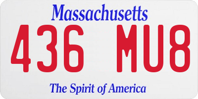 MA license plate 436MU8