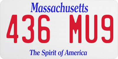 MA license plate 436MU9