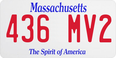 MA license plate 436MV2