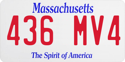 MA license plate 436MV4