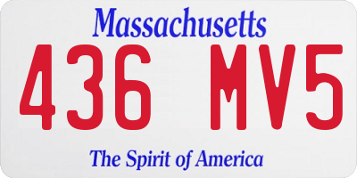 MA license plate 436MV5