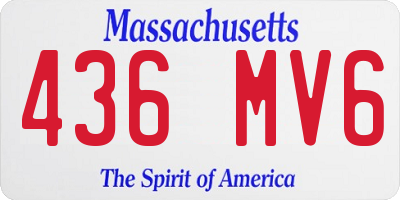 MA license plate 436MV6