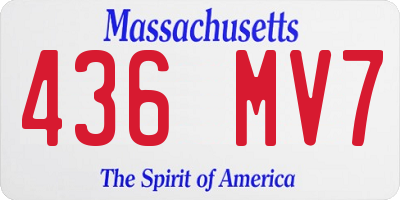 MA license plate 436MV7