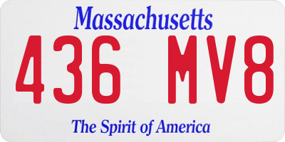 MA license plate 436MV8