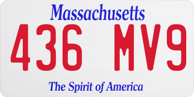MA license plate 436MV9