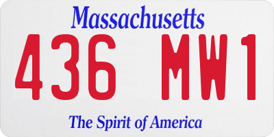 MA license plate 436MW1