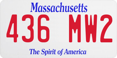 MA license plate 436MW2