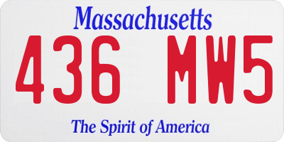 MA license plate 436MW5