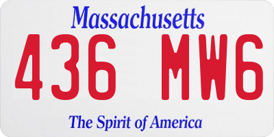 MA license plate 436MW6
