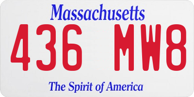 MA license plate 436MW8