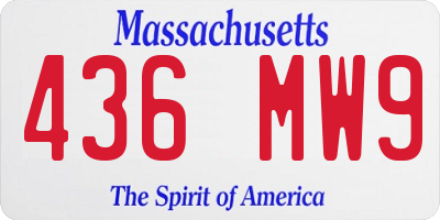MA license plate 436MW9