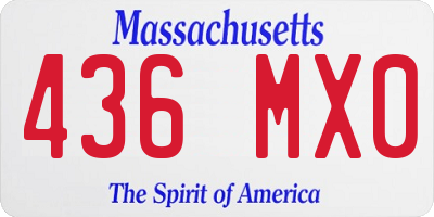 MA license plate 436MX0