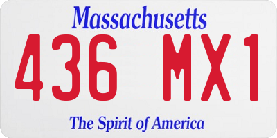 MA license plate 436MX1