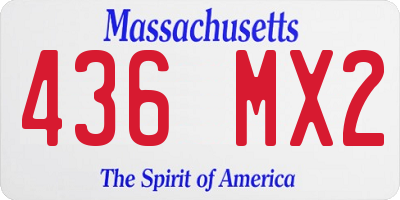 MA license plate 436MX2