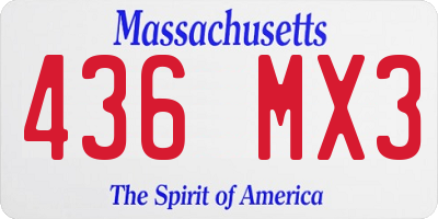 MA license plate 436MX3