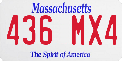 MA license plate 436MX4