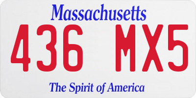 MA license plate 436MX5