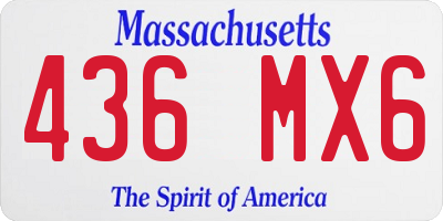 MA license plate 436MX6