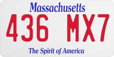MA license plate 436MX7