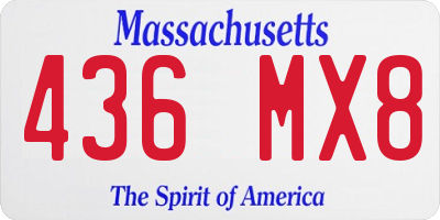 MA license plate 436MX8