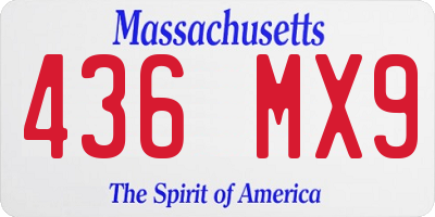 MA license plate 436MX9