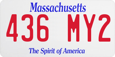 MA license plate 436MY2