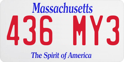 MA license plate 436MY3