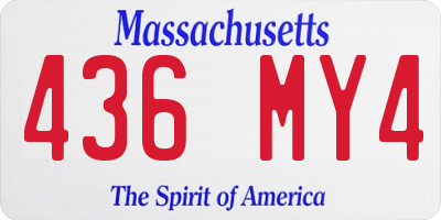 MA license plate 436MY4