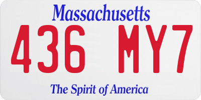 MA license plate 436MY7