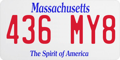 MA license plate 436MY8