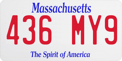 MA license plate 436MY9