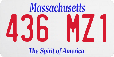 MA license plate 436MZ1