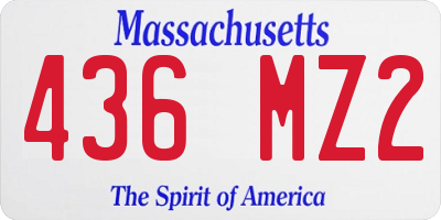 MA license plate 436MZ2