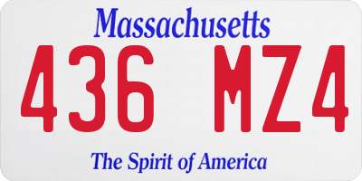 MA license plate 436MZ4