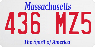 MA license plate 436MZ5