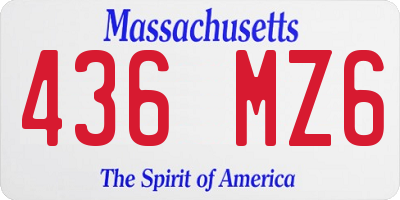 MA license plate 436MZ6